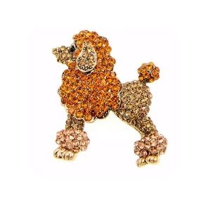 Beautiful Enameled Standard poodle brooch with rhinestones.NWT